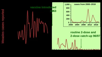 Healthcare worker preparing a measles MMR vaccination dose